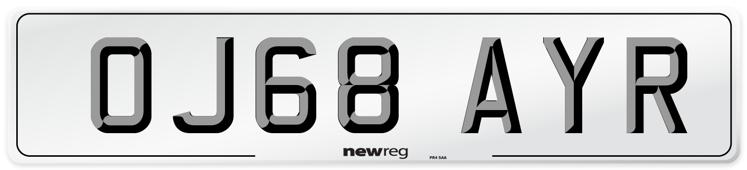 OJ68 AYR Number Plate from New Reg